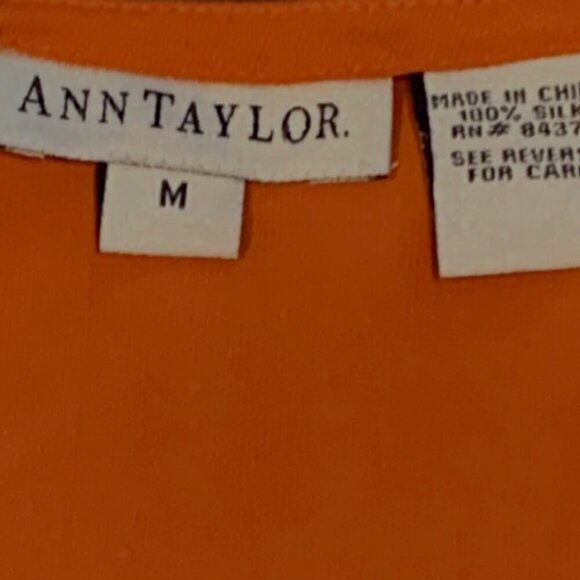 Ann Taylor Silk Sleeveless Top Sz M Rust/Burnt Orange Longline Tunic #243Q - Picture 7 of 8